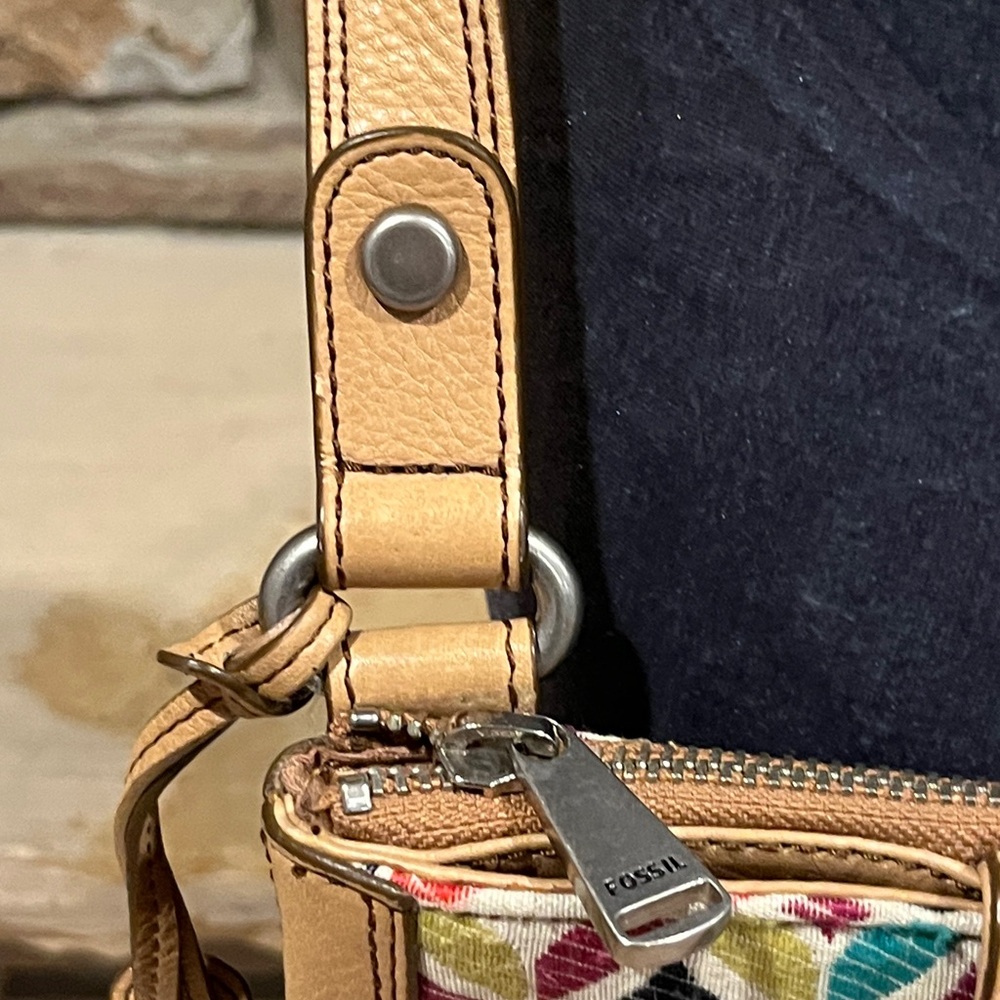 Fossil Multicolor Geometric Pattern Crossbody Sho… - image 5